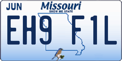MO license plate EH9F1L