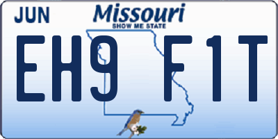 MO license plate EH9F1T
