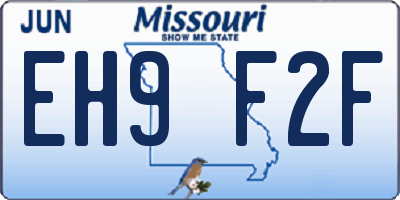 MO license plate EH9F2F