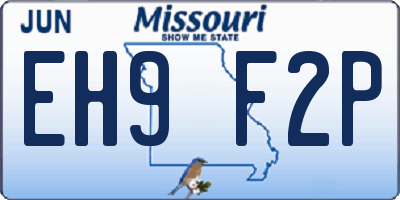 MO license plate EH9F2P
