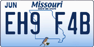 MO license plate EH9F4B