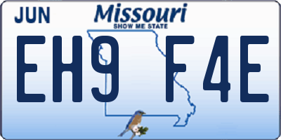 MO license plate EH9F4E