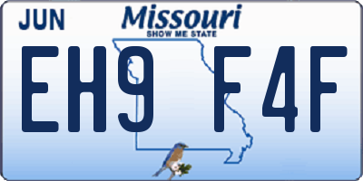 MO license plate EH9F4F