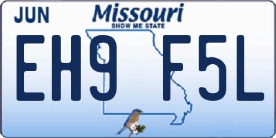 MO license plate EH9F5L
