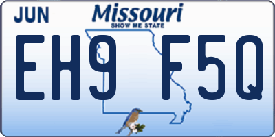 MO license plate EH9F5Q