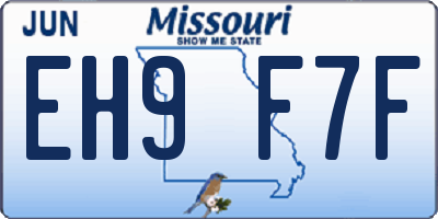 MO license plate EH9F7F