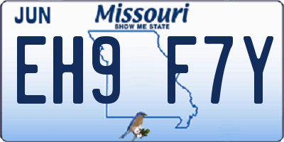 MO license plate EH9F7Y