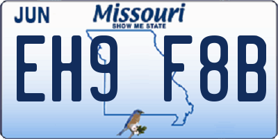 MO license plate EH9F8B