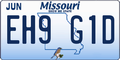 MO license plate EH9G1D