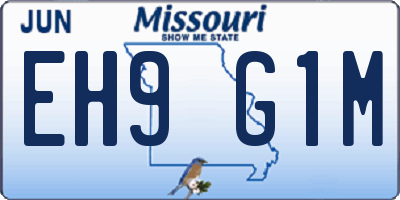 MO license plate EH9G1M