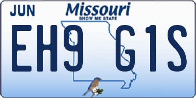 MO license plate EH9G1S