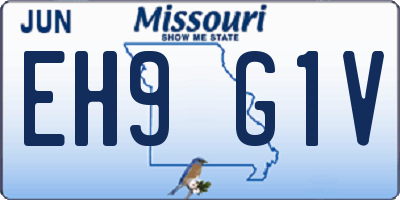 MO license plate EH9G1V