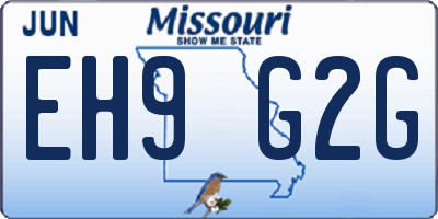 MO license plate EH9G2G