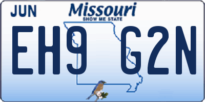 MO license plate EH9G2N