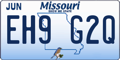 MO license plate EH9G2Q
