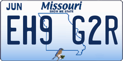 MO license plate EH9G2R