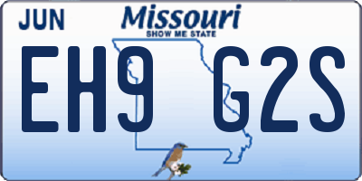 MO license plate EH9G2S