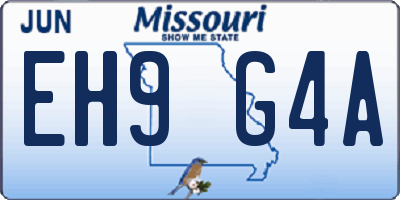 MO license plate EH9G4A