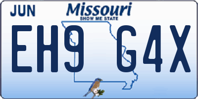 MO license plate EH9G4X