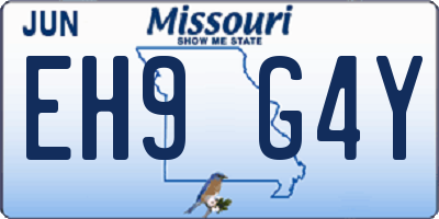MO license plate EH9G4Y
