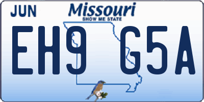 MO license plate EH9G5A