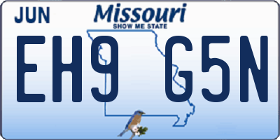 MO license plate EH9G5N