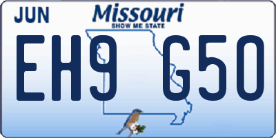 MO license plate EH9G5O