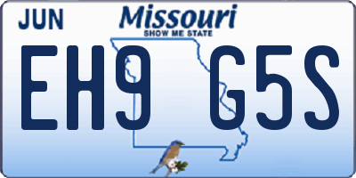 MO license plate EH9G5S