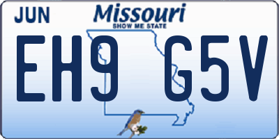 MO license plate EH9G5V