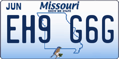 MO license plate EH9G6G