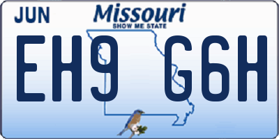 MO license plate EH9G6H