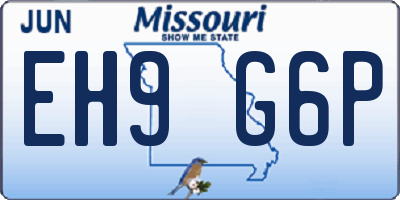 MO license plate EH9G6P