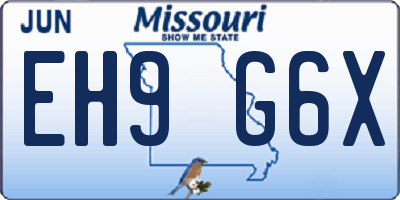 MO license plate EH9G6X