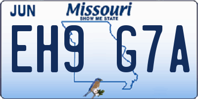 MO license plate EH9G7A