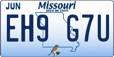MO license plate EH9G7U