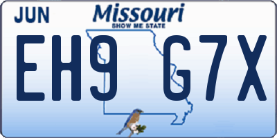MO license plate EH9G7X