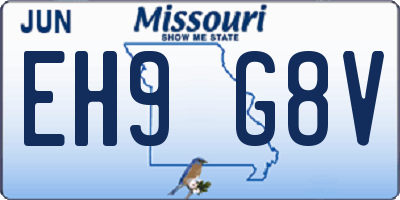 MO license plate EH9G8V