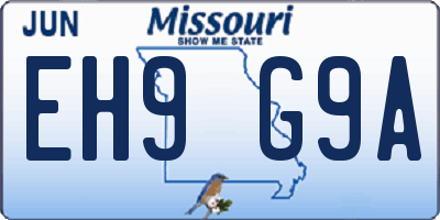 MO license plate EH9G9A