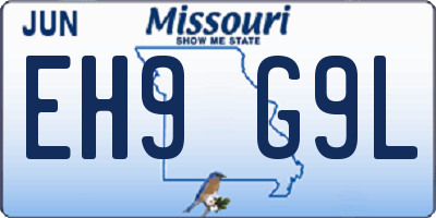 MO license plate EH9G9L