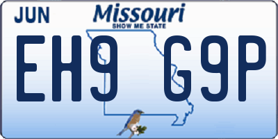 MO license plate EH9G9P