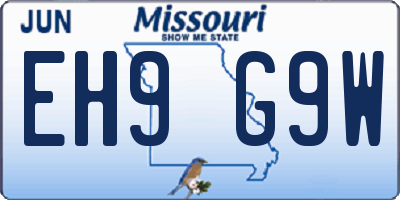 MO license plate EH9G9W