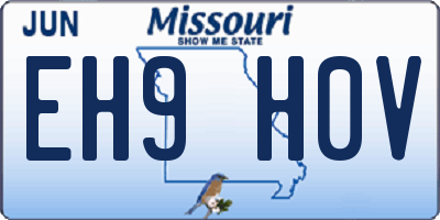 MO license plate EH9H0V