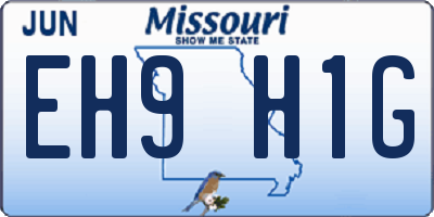 MO license plate EH9H1G