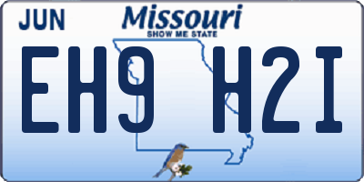 MO license plate EH9H2I