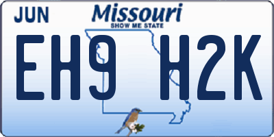 MO license plate EH9H2K