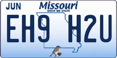MO license plate EH9H2U