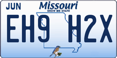 MO license plate EH9H2X