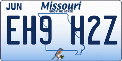 MO license plate EH9H2Z
