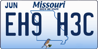 MO license plate EH9H3C