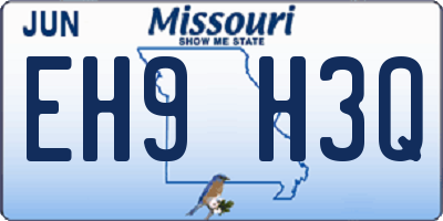MO license plate EH9H3Q